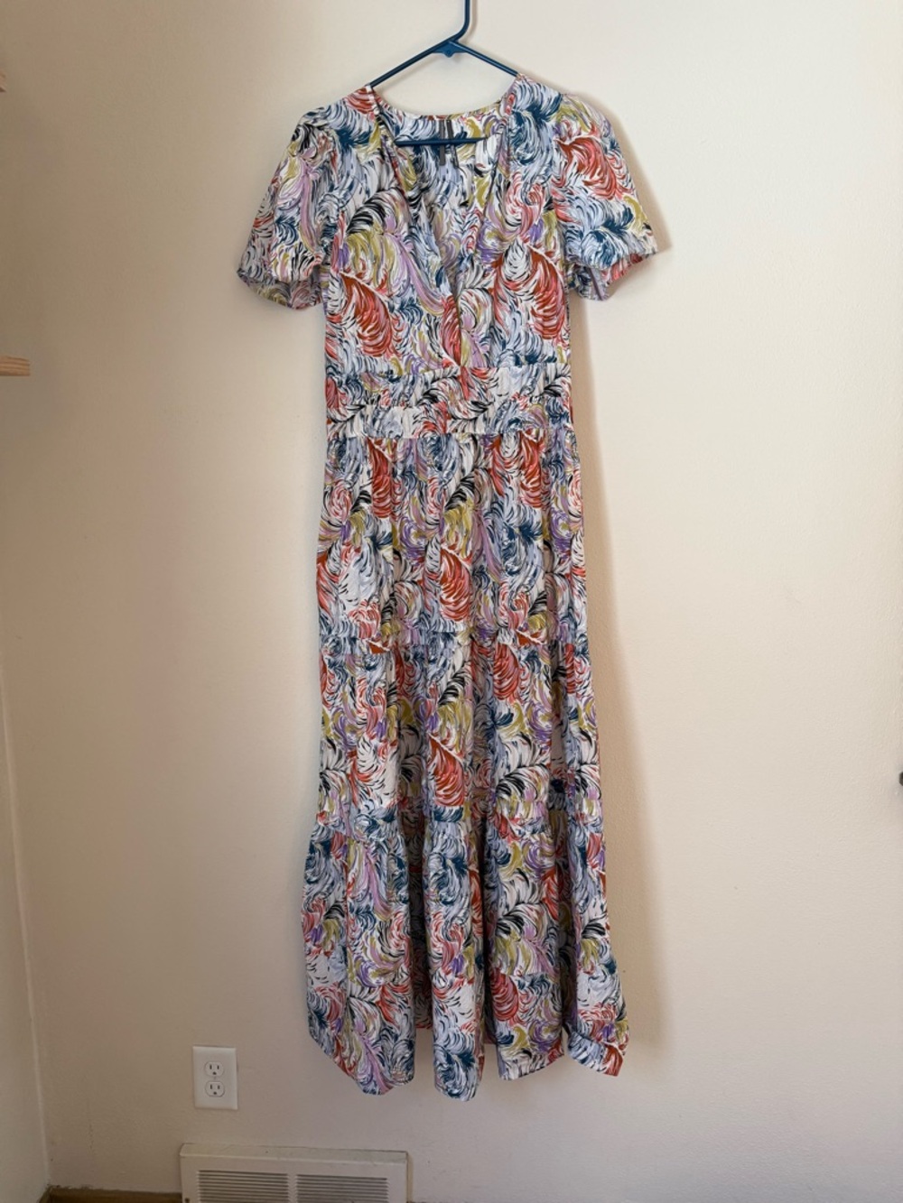 Anthropologie Somerset Multi-Color Print Maxi Dress - Short Sleeve